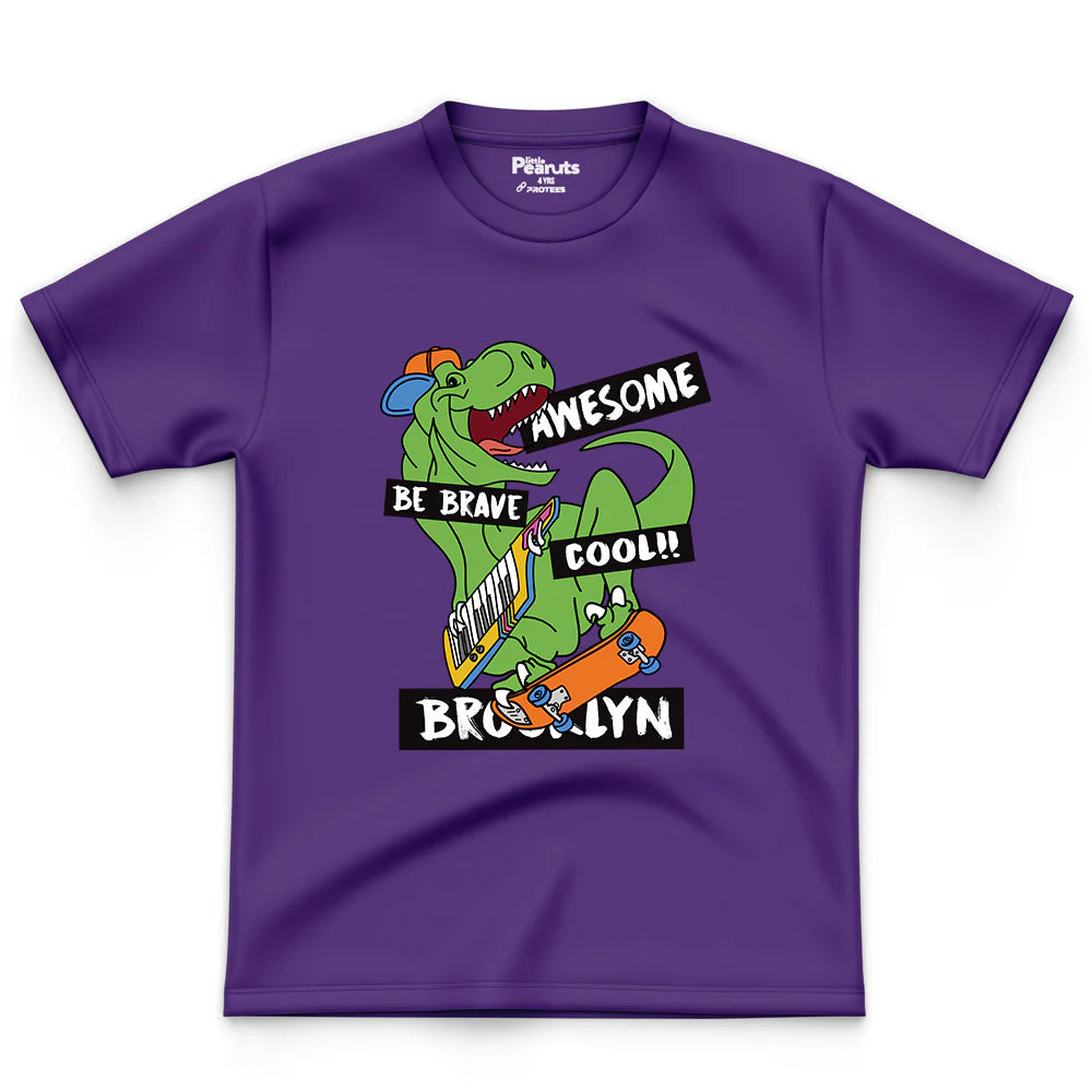 COTTON DINO AWESOME BE BRAVE COOL TEE