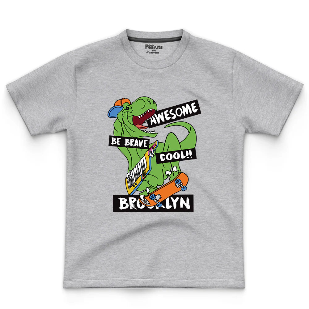 COTTON DINO AWESOME BE BRAVE COOL TEE