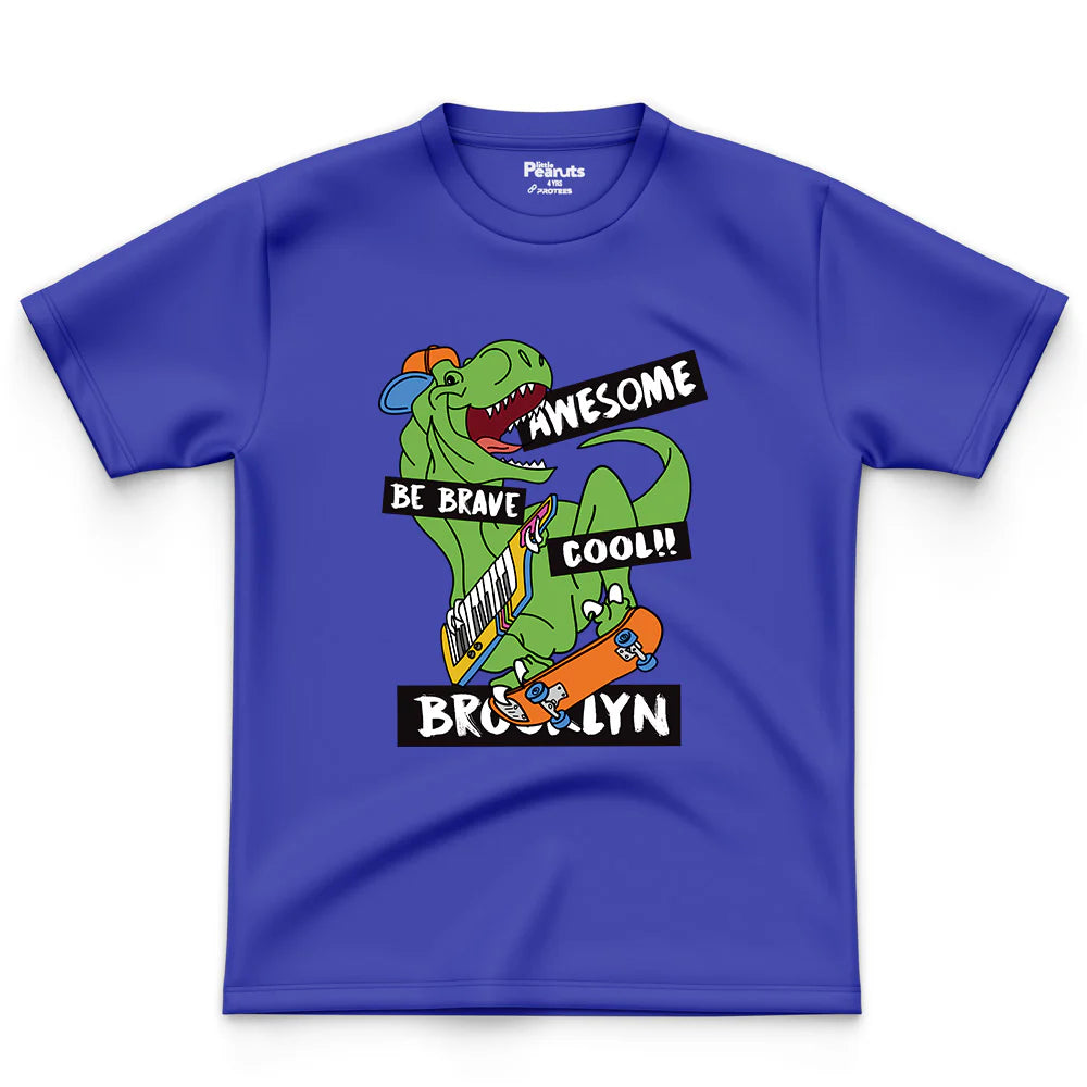 COTTON DINO AWESOME BE BRAVE COOL TEE