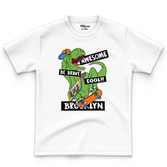 COTTON DINO AWESOME BE BRAVE COOL TEE