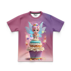 DIGITAL POLYESTER - LITTLE PRINCESS CUPCAKE TEE DG0101237AO